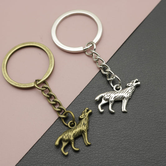 Ornament Simple Wolf Keychain Pendant