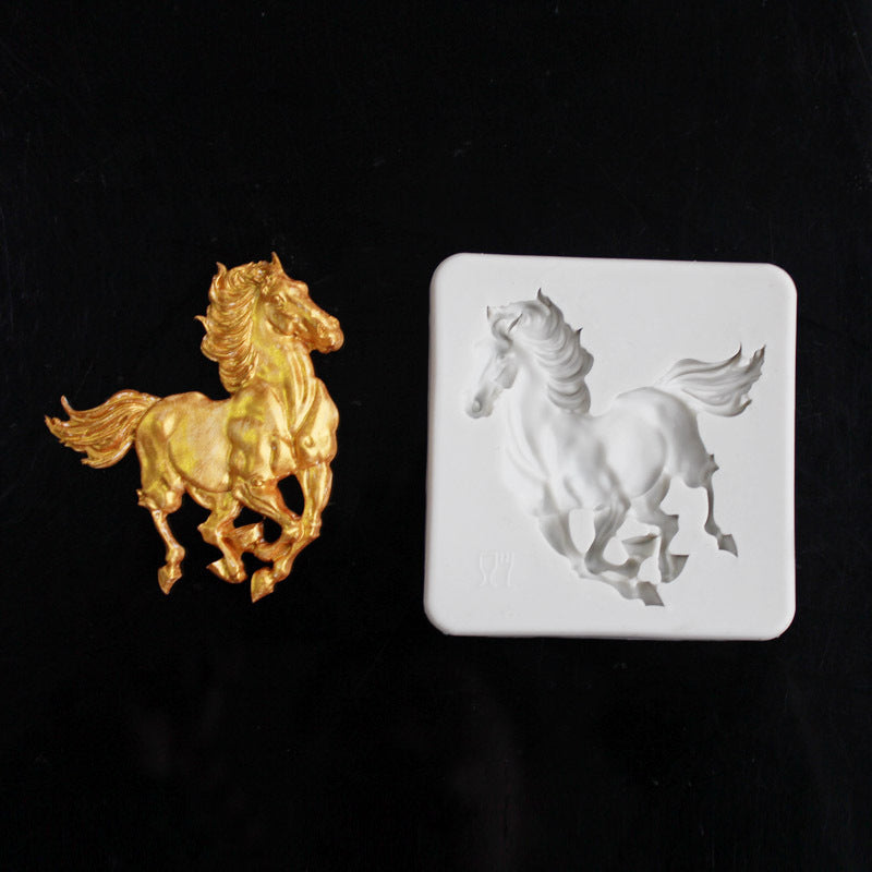 Pentium's Horse Liquid Silicone Mold Fondant Cake Soft Pottery Clay Epoxy Modeling