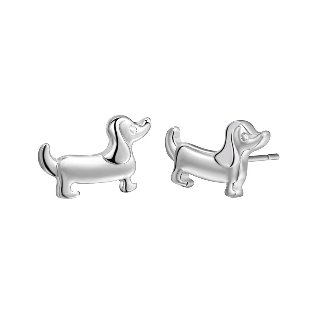 Elegant Graceful Animal Long Ears Dog Ear Studs Earrings