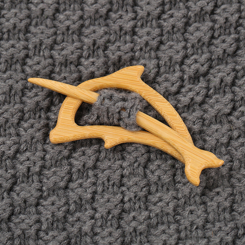Wooden Animal Carving Brooch Gift
