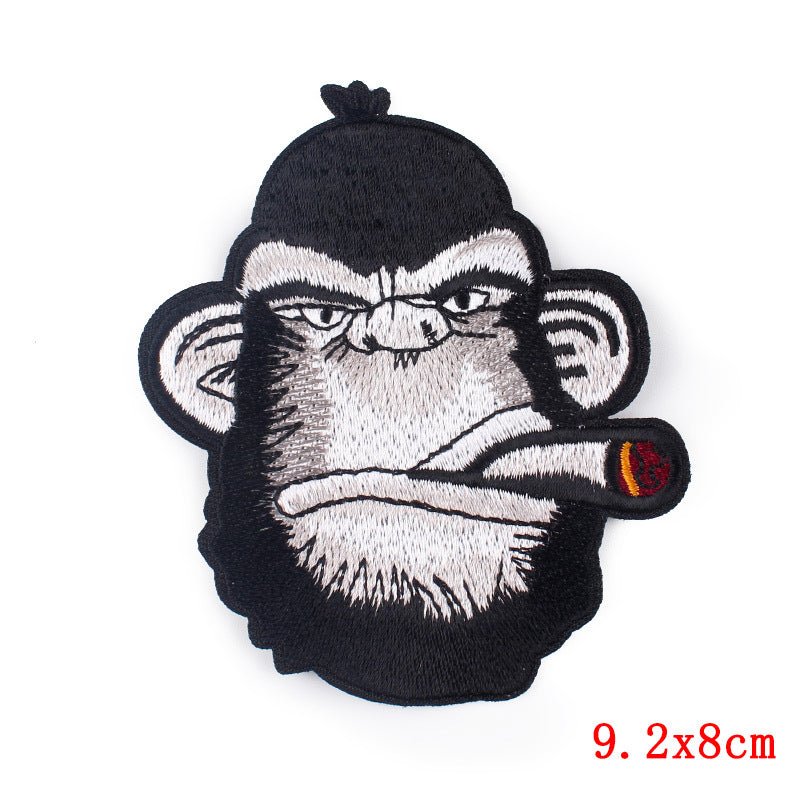 Fierce Animal Cloth Sticker Punk Muscle Animal Embroidery