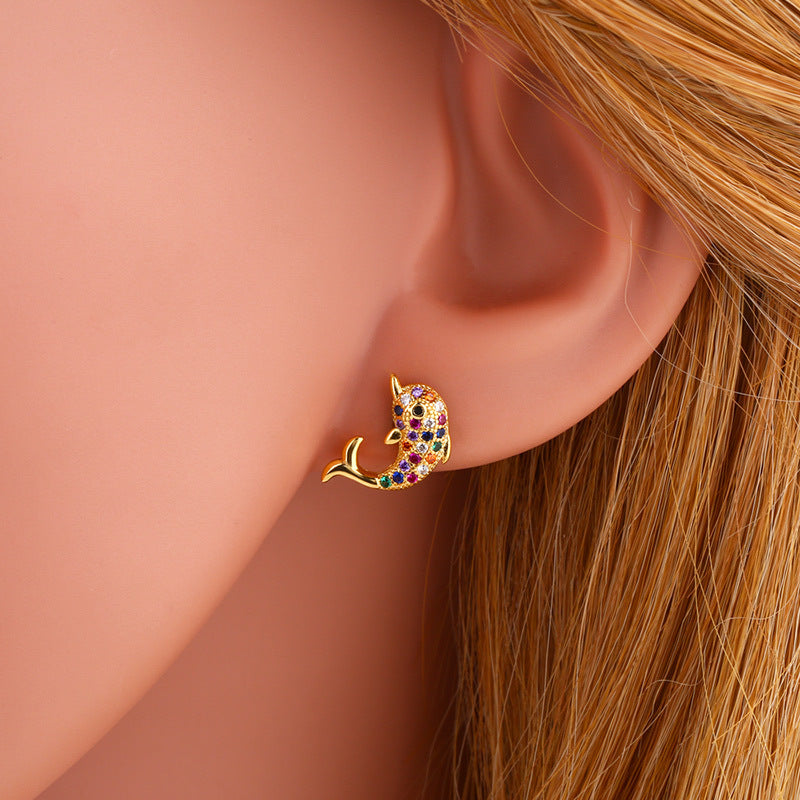 Stud Earrings Simple Animal Stud Elephant