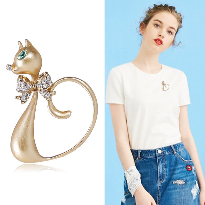 Cartoon Alloy Diamond Animal Corsage Ornament Brooch