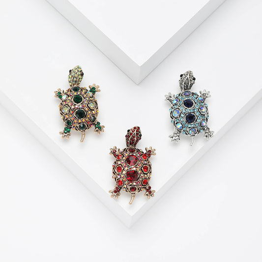Fashion Retro Rhinestone Turtle Brooch Creative