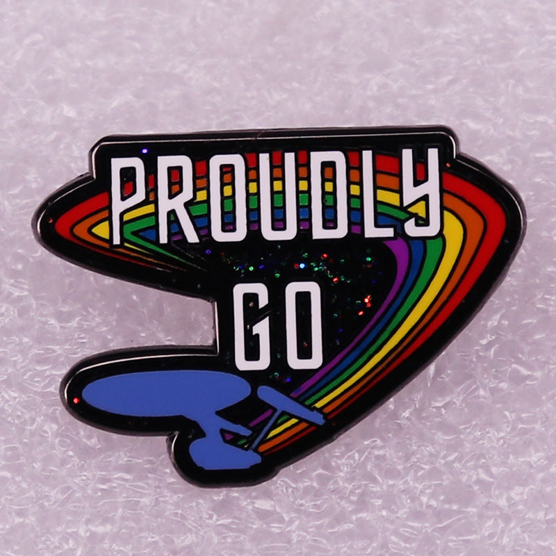 Cartoon Rainbow Metal Brooch
