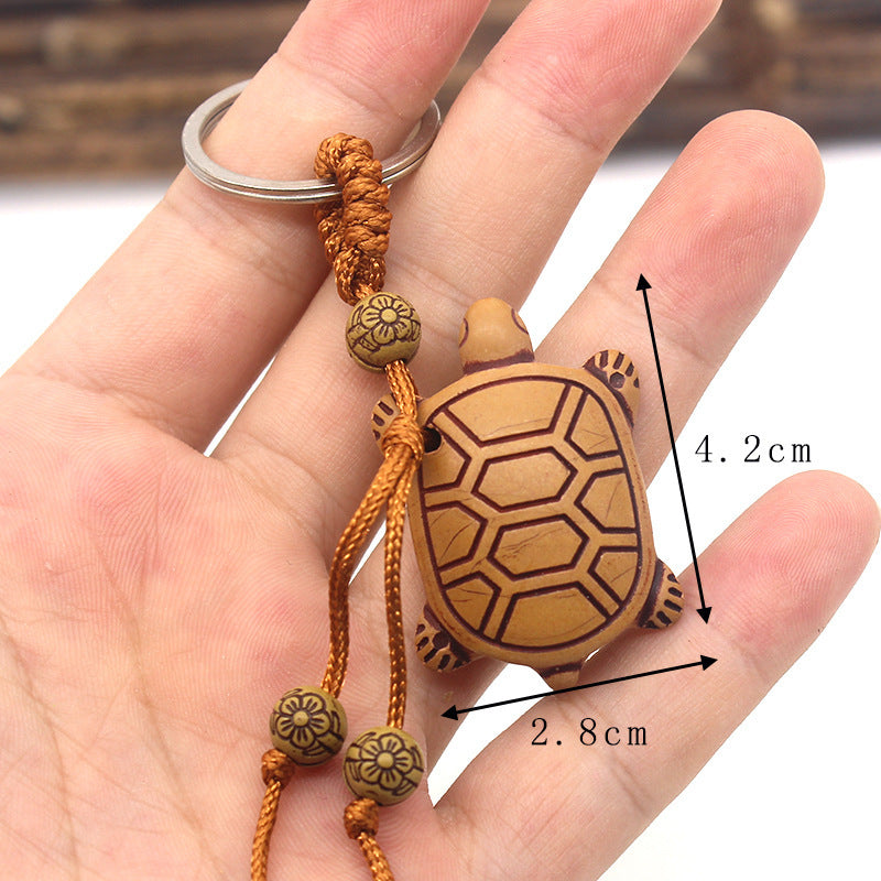 Cartoon Wooden Horse Turtle Elephant Key Chain