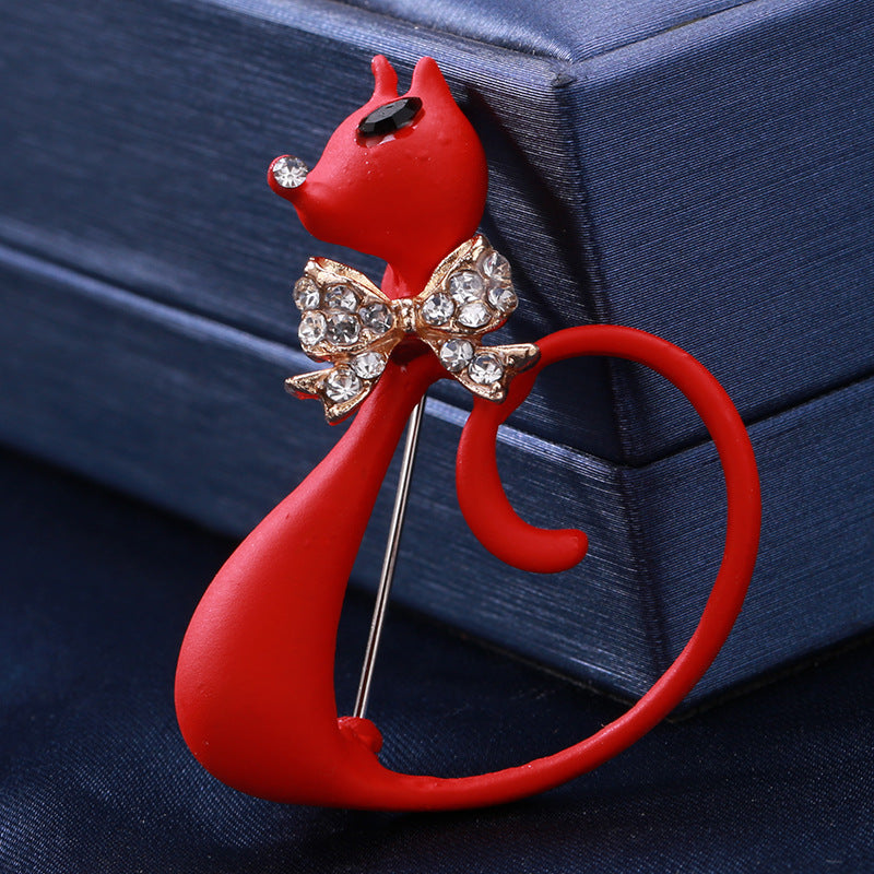 Cartoon Alloy Diamond Animal Corsage Ornament Brooch