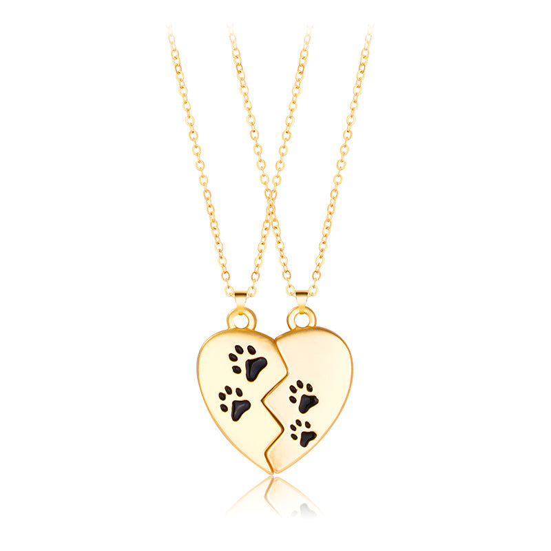 Love Couple Necklace Magnet Stitching Alloy Pendant Original Design Jewelry