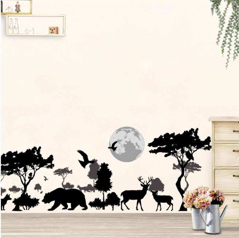 Creative Animal Forest Background Wall Sticker