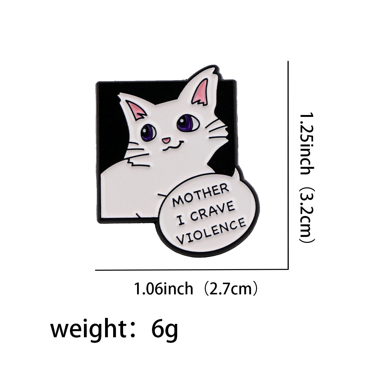 Cartoon Animal Black Cat Pin Alloy Badge