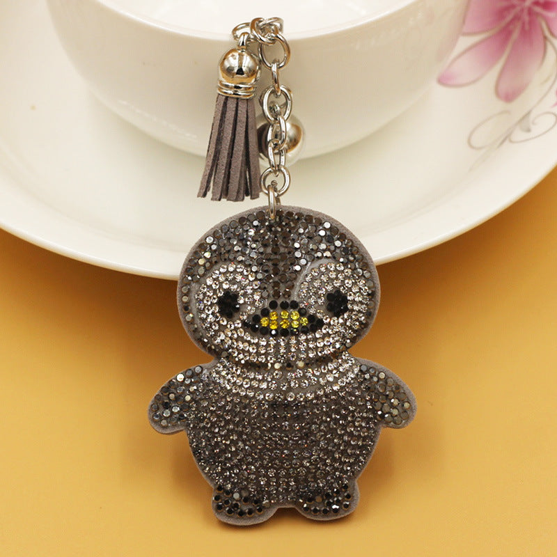 Ornament Penguin Keychain Creative Hot Diamond
