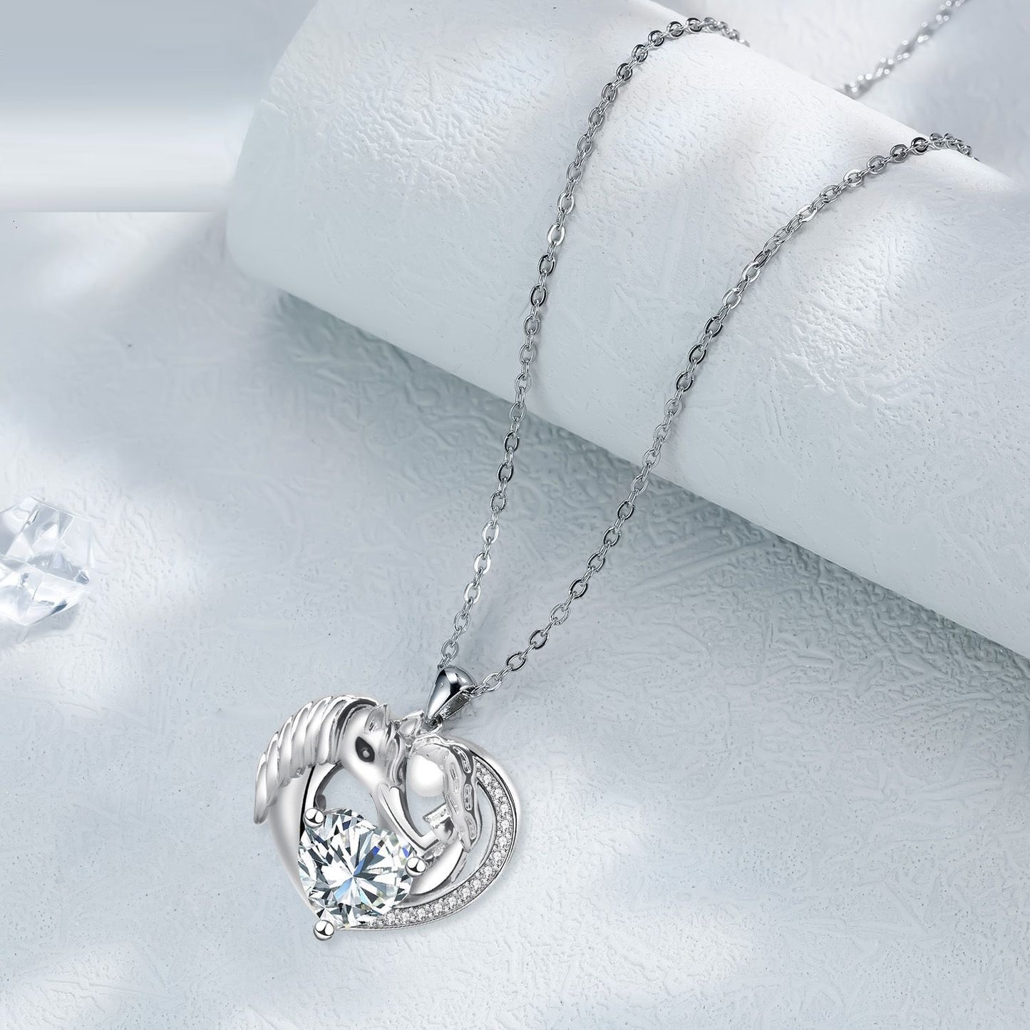 Jewelry Personality Design Heart-shaped Girl And Horse Necklace