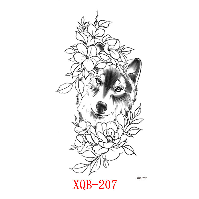 Paper Small Full Arm Flower Letter Animal Tattoo Sticker