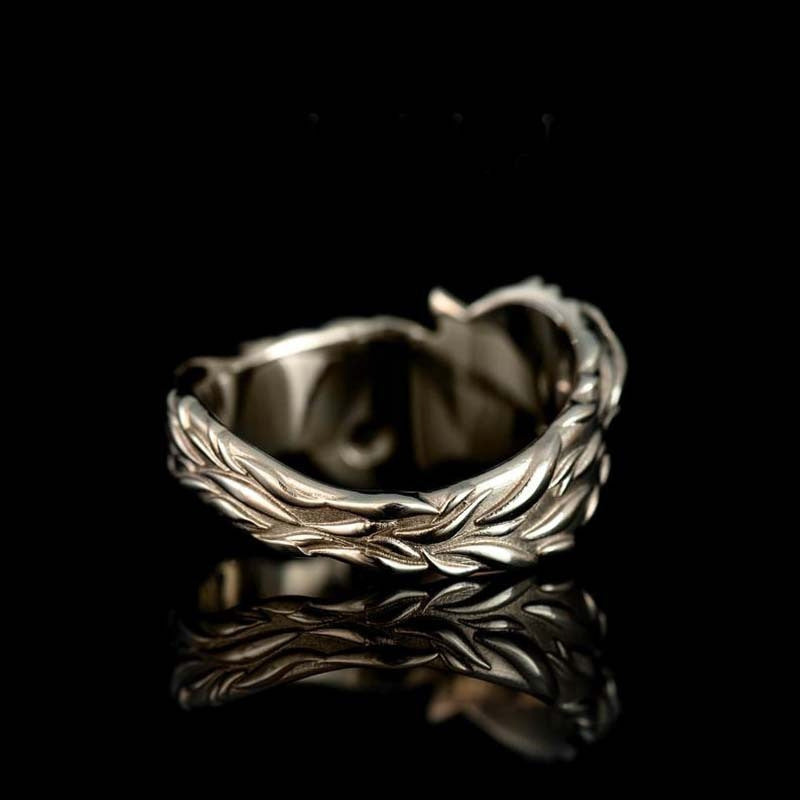 Vintage Blue Crystal Fox Animal Ring European And American Women's Punk Index Finger Ring Creative Jewelry