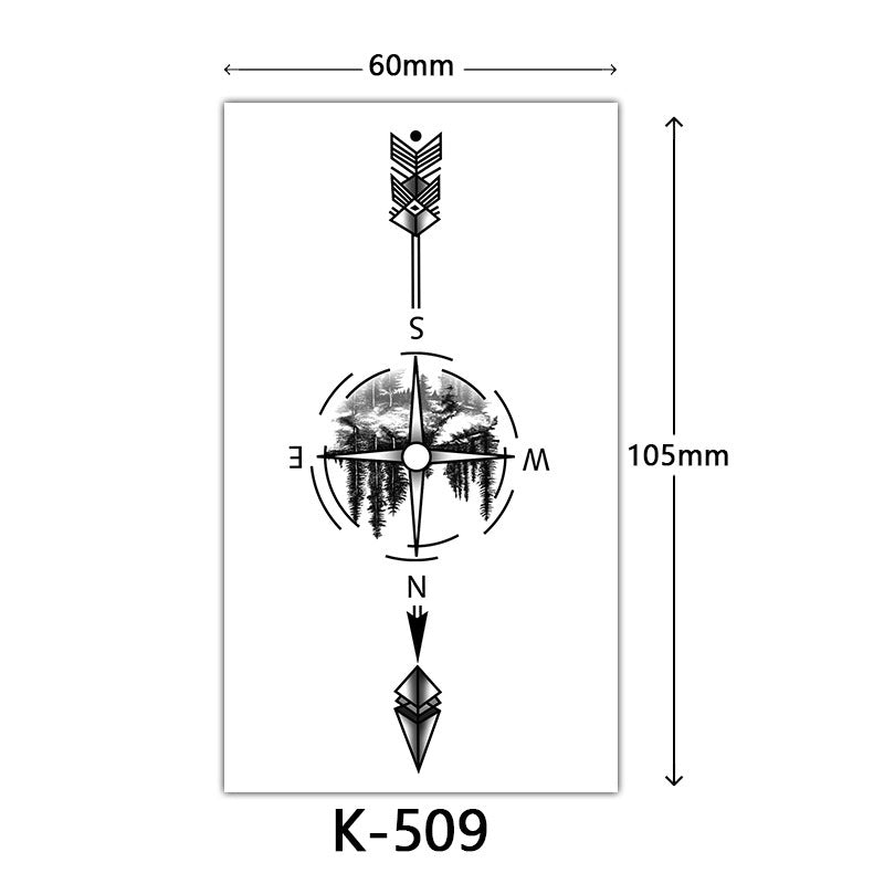 English Letter Flower Butterfly Sketch Line Waterproof Tattoo Sticker