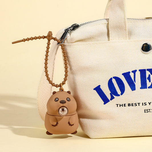 Groundhog Squeezing Toy Bubble Blowing Car Keychain Pendant