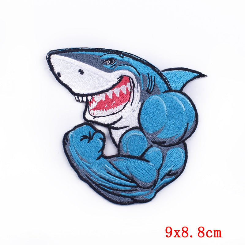 Fierce Animal Cloth Sticker Punk Muscle Animal Embroidery
