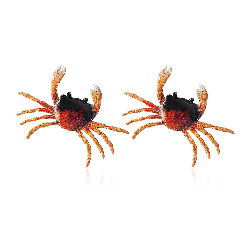 Personalized Crab Earring Necklace Set