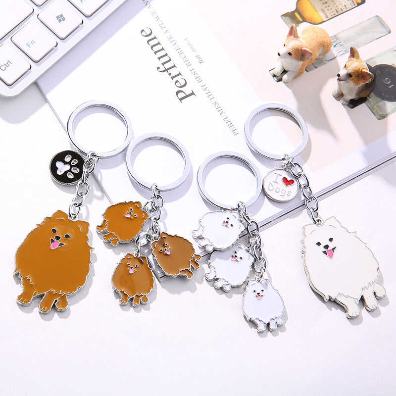 Pet Dog Car Key Ring Creative Metal Keychains