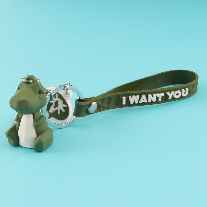 Cartoon geometric face animal keychain