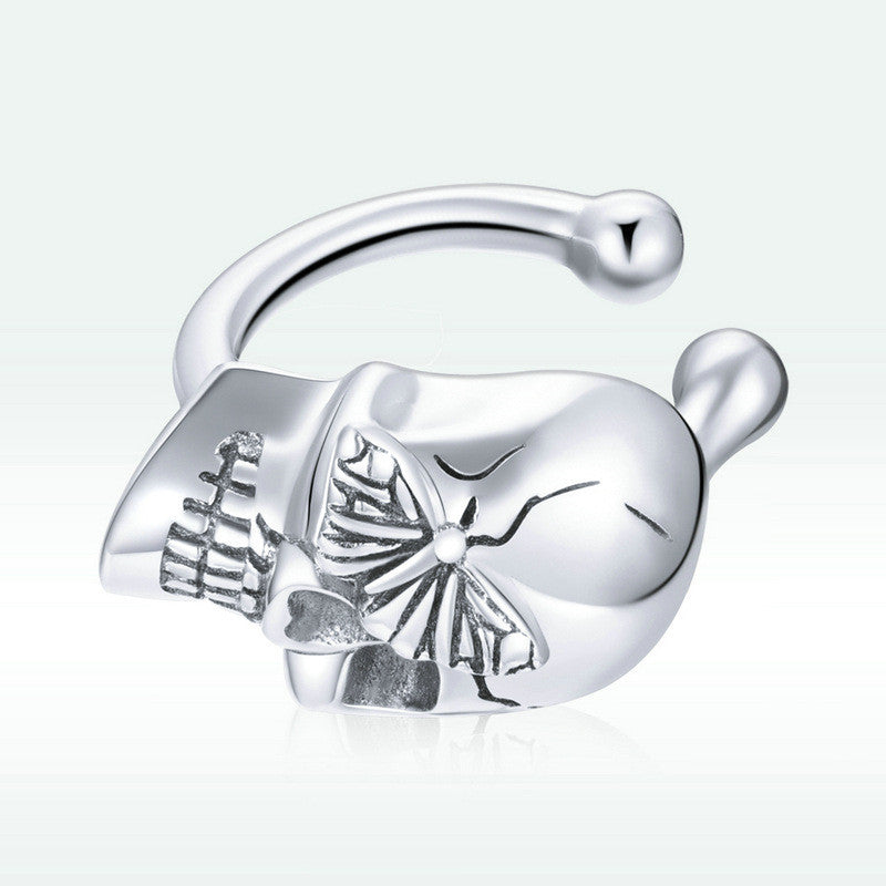 Skull And Butterfly Ear Cuff Single Fashion Skull Earring
