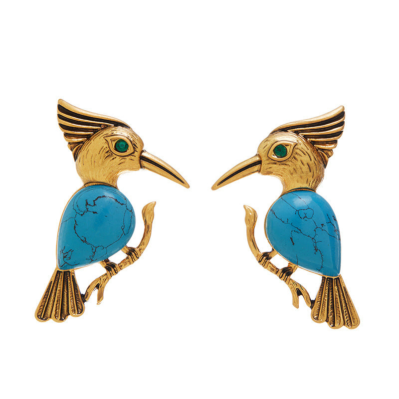 Retro Mid-Century Turquoise Animal Series Earrings