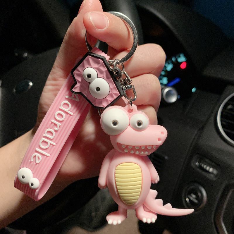 new ugly cute big eye bull keychain cute elephant key chain silicone cartoon animal keyring bag pendant pendant