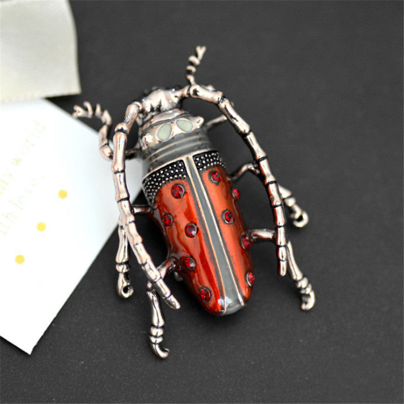 Oil-dropping Insect Longhorn Beetle Brooch