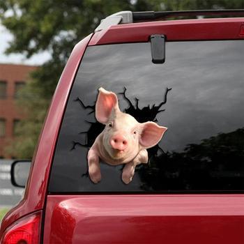 Piggy Sticker Creative Broken Hole Window Static Sticker