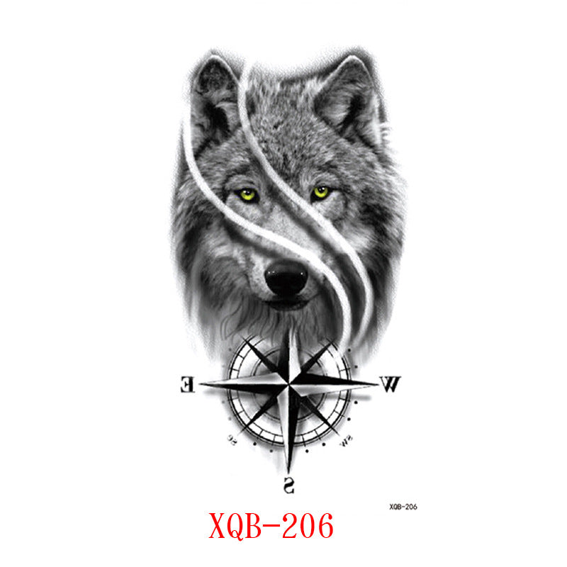 Paper Small Full Arm Flower Letter Animal Tattoo Sticker