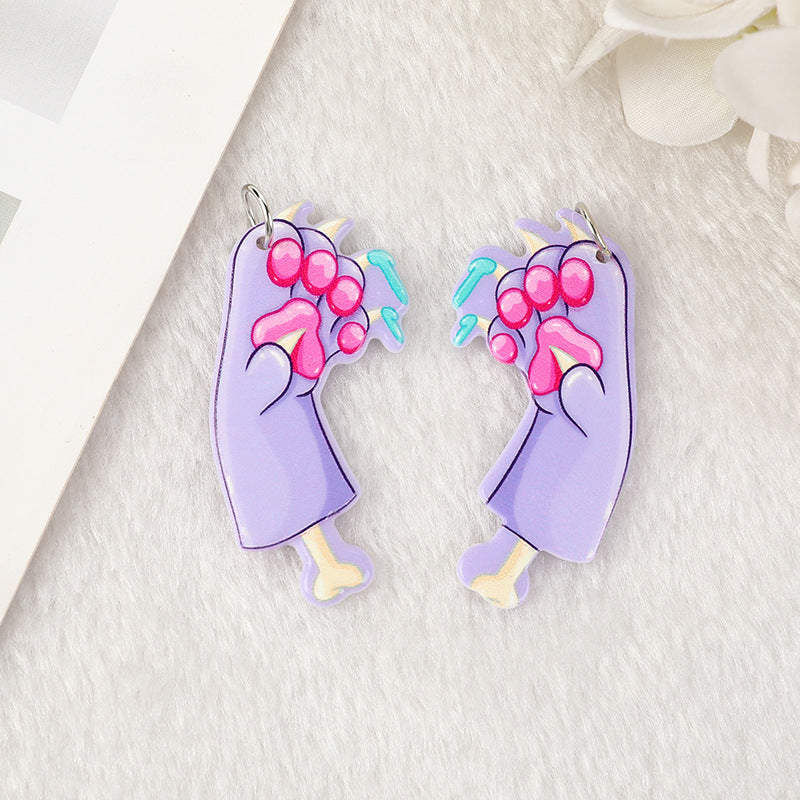 Acrylic Halloween Skull Horror Cat DIY Earrings Keychain Material