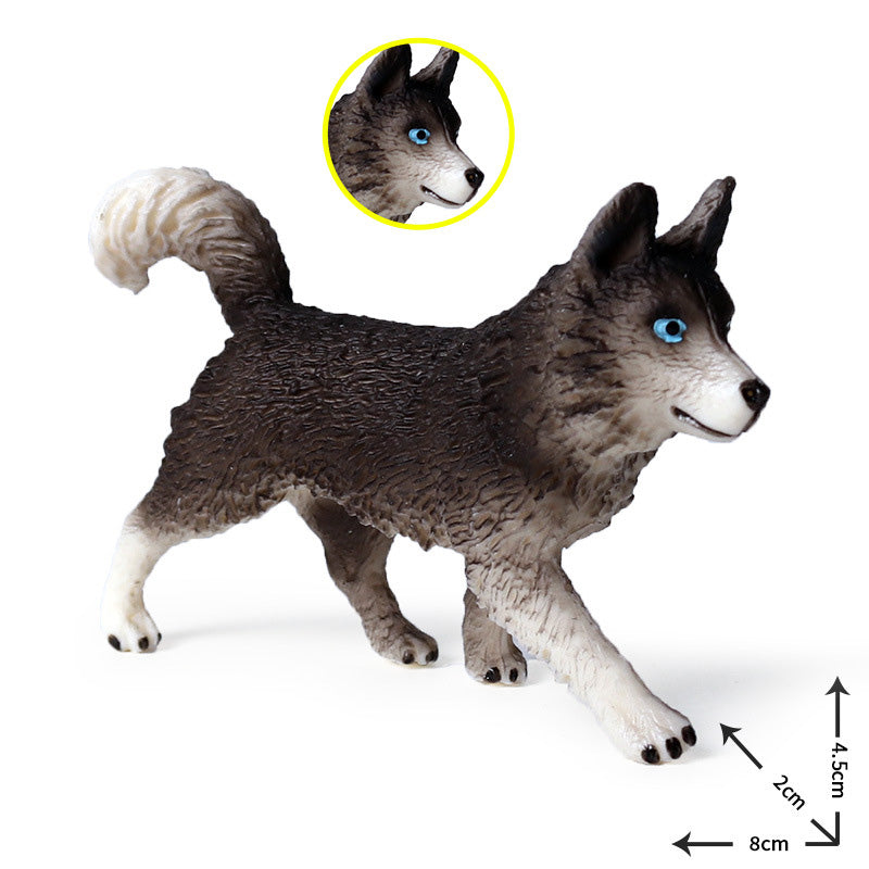 Simulation Static Solid Wild Animal Model Husky Pet Dog
