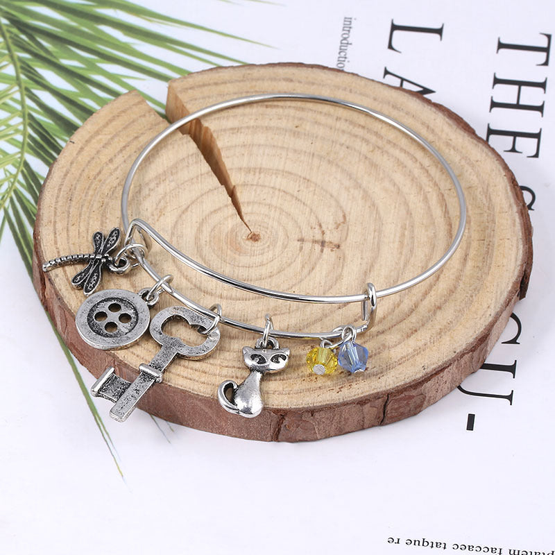 Retro Element Butterfly Cat Key Accessories Bracelet Halloween Gift Bracelet