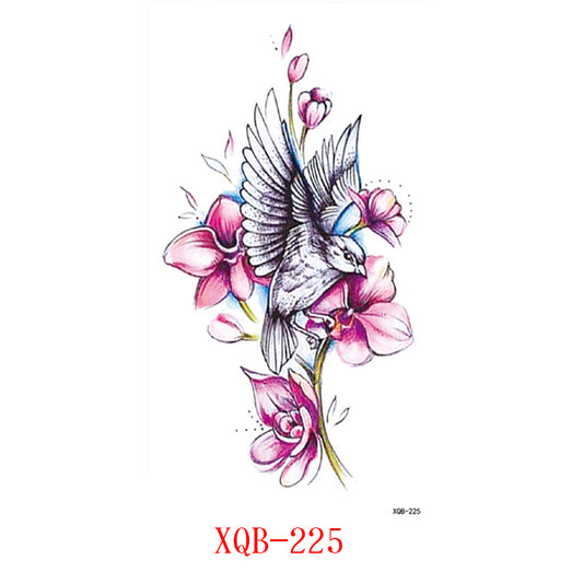 Paper Small Full Arm Flower Letter Animal Tattoo Sticker
