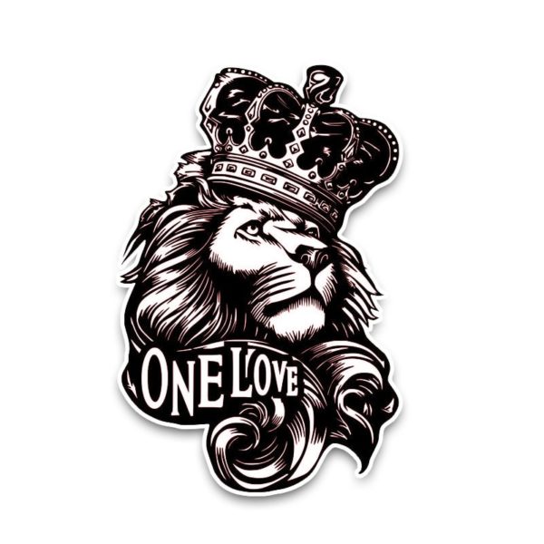 New One Lion Love Crown Graphic Car Body Sticker Color Difference Car Reflective Car Stickers