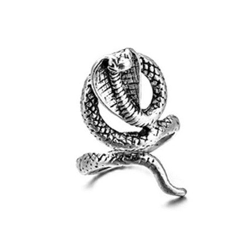 Animal Spirit Snake European And American Retro Punk Exaggerated And Personalized Men And Women Winding Snake Animal Opening Ring