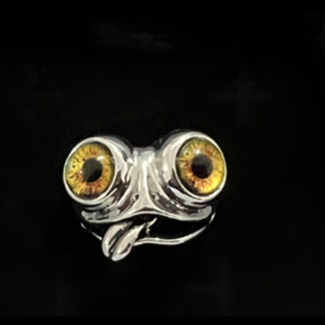 Alloy Big Eyed Frog Adjustable Animal Ring