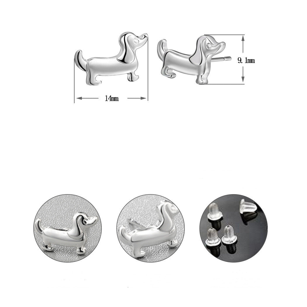 Elegant Graceful Animal Long Ears Dog Ear Studs Earrings