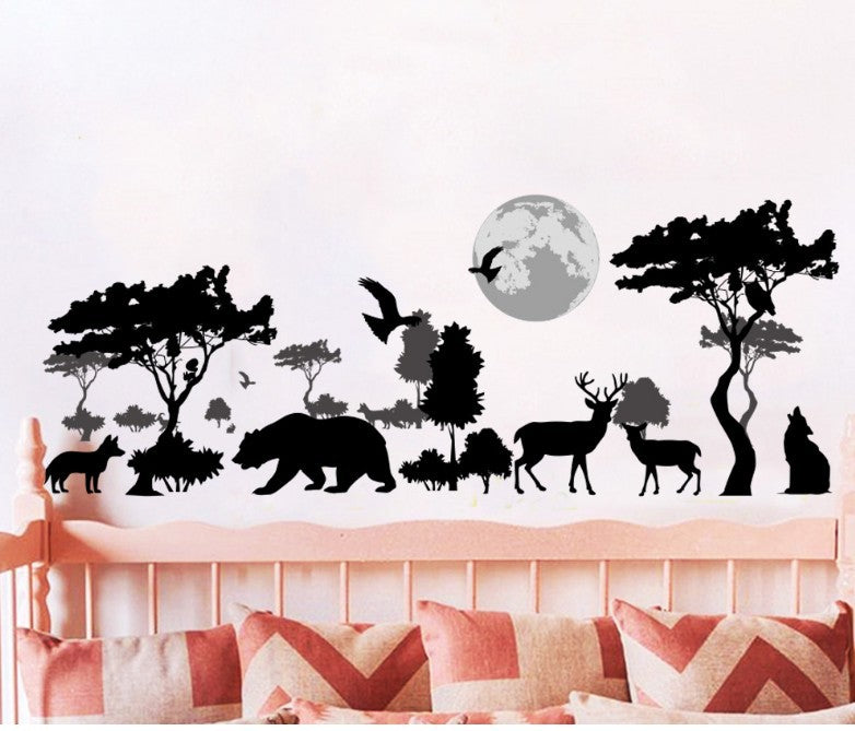Creative Animal Forest Background Wall Sticker