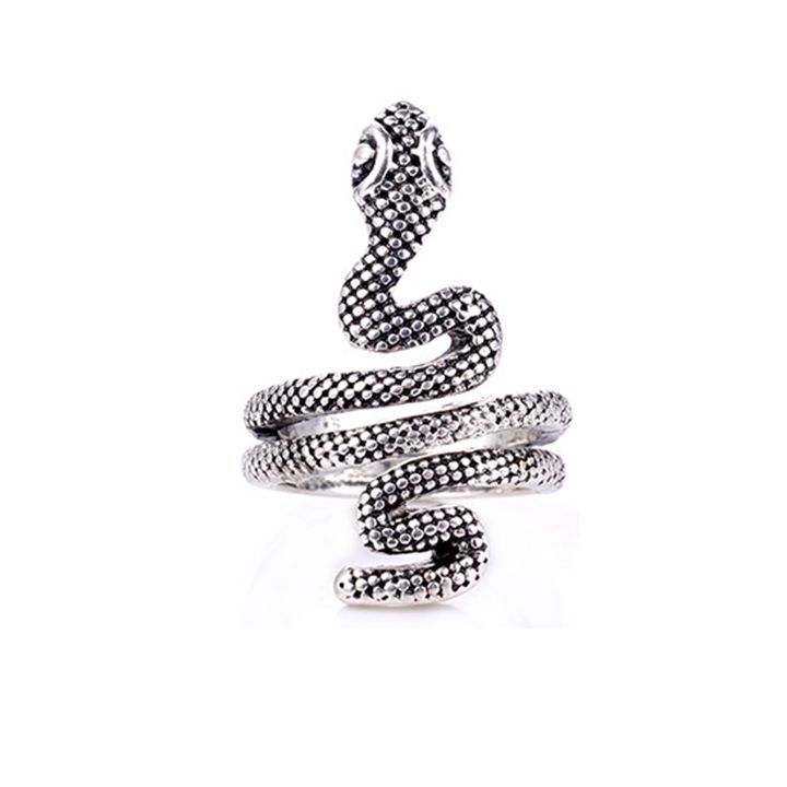 Animal Spirit Snake European And American Retro Punk Exaggerated And Personalized Men And Women Winding Snake Animal Opening Ring