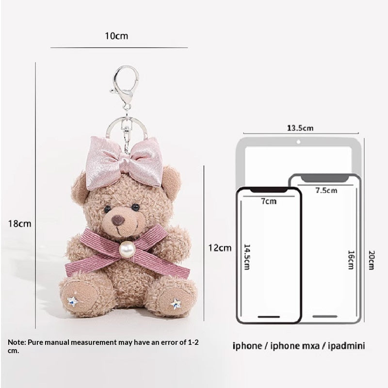 Cute Bow-knot Teddy Bear Bag Charm Keychain