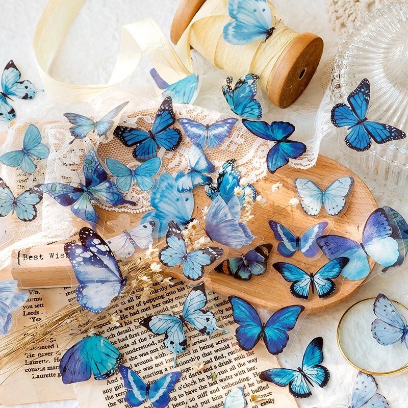 PET Sticker Bag Butterfly Nature Series Fresh And Retro Notebook Material Decoration Stickers