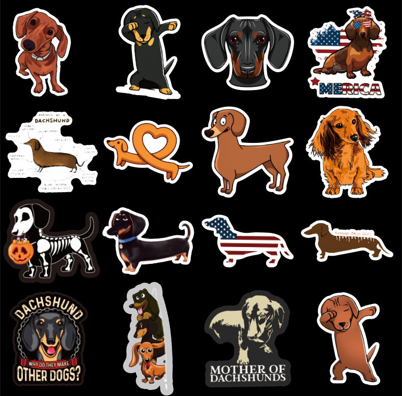 50 Dachshund Dog Pet Doodle Waterproof Stickers