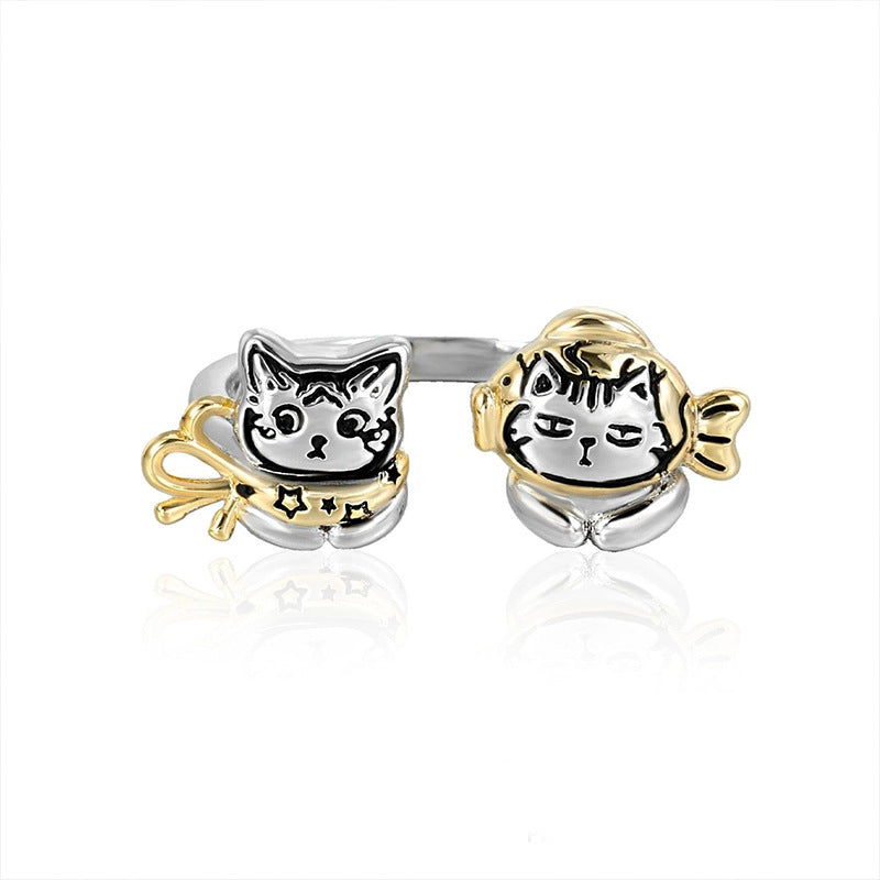 Cartoon Naughty Cat Funny Earring Ear Clip Broken