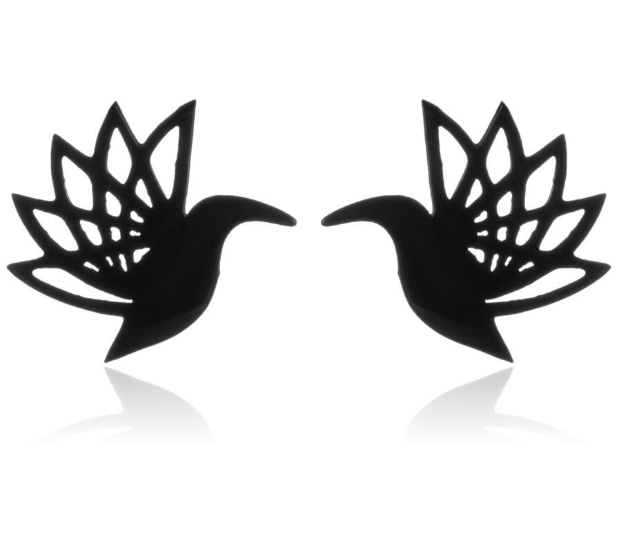 Simple Stainless Steel Ghost Stud Earrings Small Animal