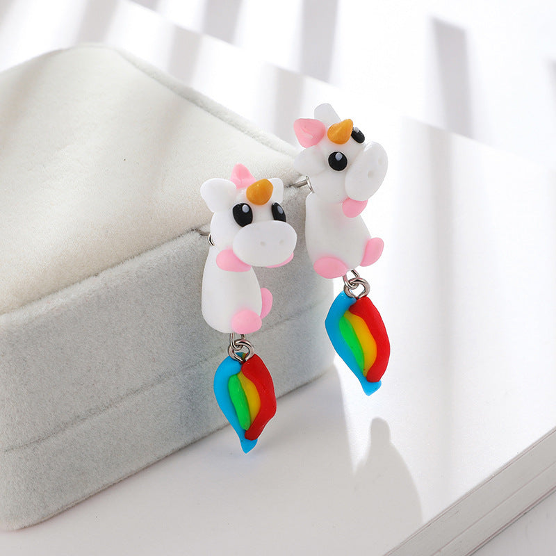 Fashion Colorful Animal Polymer Clay Earrings
