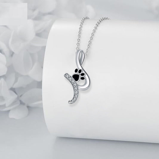 Fashion Cute Pet Paw Print Pendant Necklace