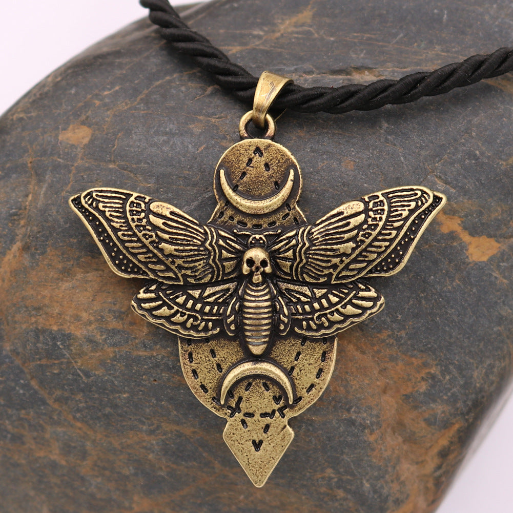Skull Head Moth Necklace Popular European And American Accessories Animal Pendant Ladies Jewelry