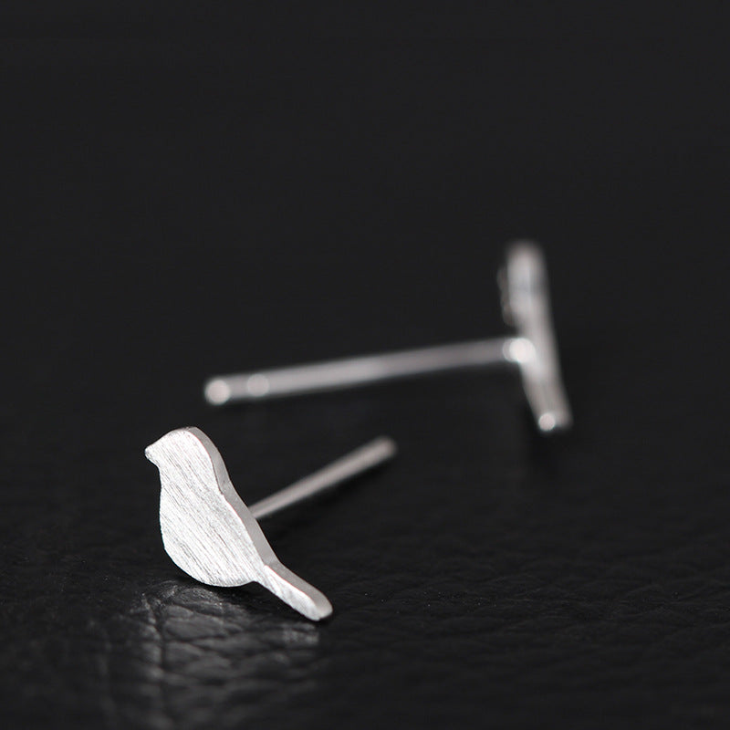S925 Cartoon Bird Student Personality Animal Earrings