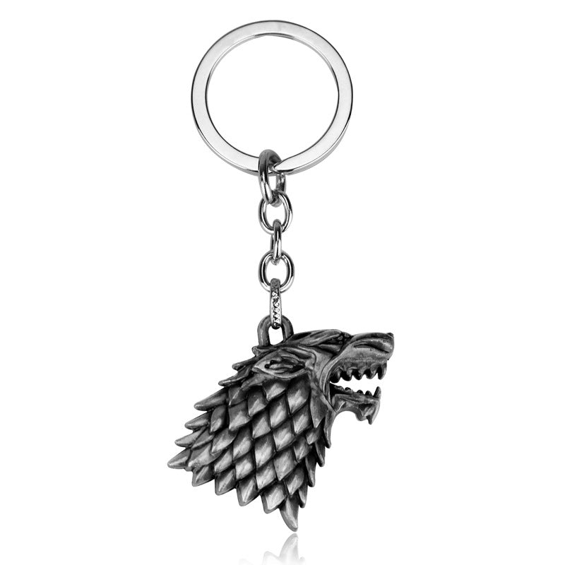 Ornaments Wolf Keychain Alloy Electroplating